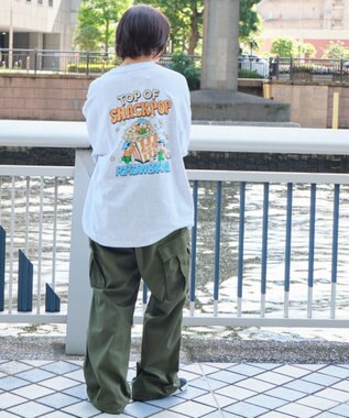 WEGO 【ユニセックス着用ITEM】ボーイズグラフィックBIG　T（LS） ライトグレー