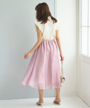 Feroux 【洗える】スタンドカラーフリルスリーブ ブラウス アイボリー系