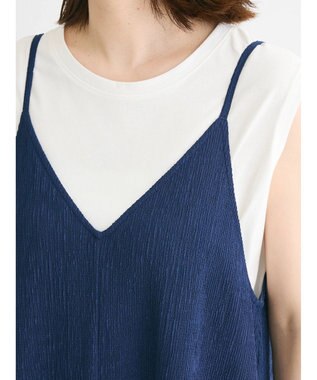 Green Parks BEST PRICE 表面感カットキャミワンピース Blue