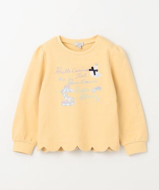 ANY KIDS 裏毛 スカラップ トレーナー マスタード