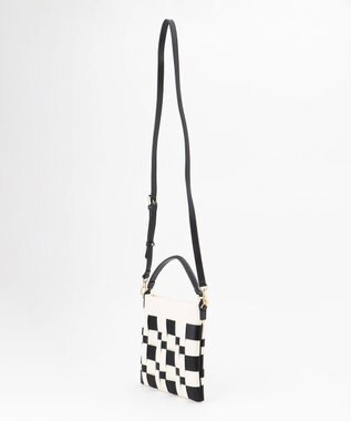 23区 メッシュ ショルダーバッグ ブラック×ホワイト