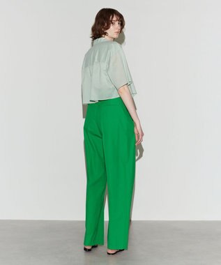 NAVE 【Nave 　洗える】シアークロップド シャツ ライトグリーン系