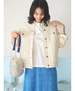 Green Parks ノーカラーカツラギジャケット Ecru