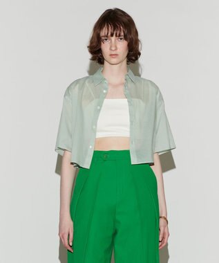  【Nave 　洗える】シアークロップド シャツ