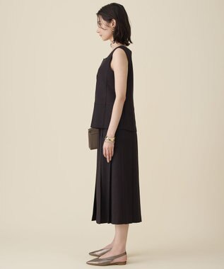 自由区 【セットアップ対応】リネンライクシンセティックノースリーブ ブラウス ダークブラウン