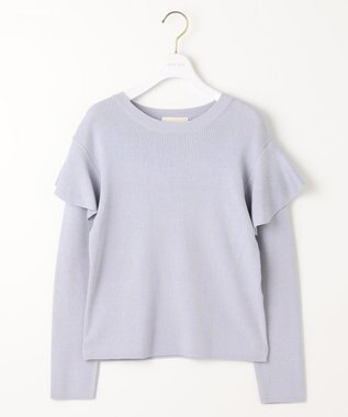 ANY SIS 【洗える】フレアディテール ニット ライトブルー