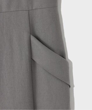 GRACE CONTINENTAL リネンタッチロングドレス グレー