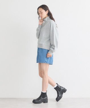 earth music&ecology チャンピオン　ｅｍａｅハーフジップ裏毛プルオーハ Gray Mixture