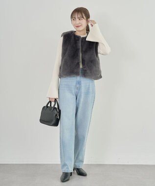 Green Parks ・ｓｗｉｎｇ　ｂｙ　ベルスリーブクルーリブニット Off White