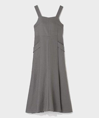 GRACE CONTINENTAL リネンタッチロングドレス グレー
