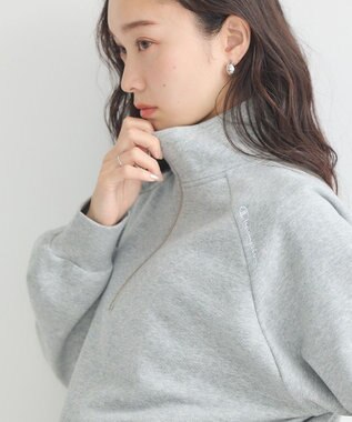 earth music&ecology チャンピオン　ｅｍａｅハーフジップ裏毛プルオーハ Gray Mixture