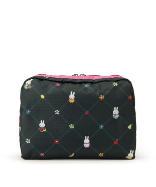 LeSportsac EXTRA LARGE RECTANGULAR COSMETIC/ミッフィーオーチャードグリーン/ピンク