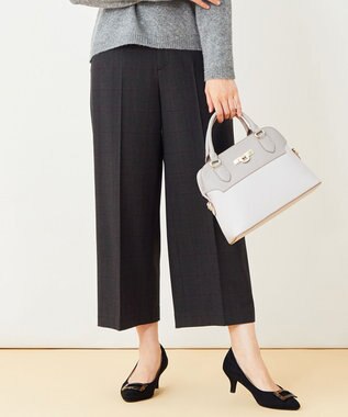 ANY SIS 【蓄熱効果】サーモトロン 2WAYストレッチ ワイドパンツ ネイビーチェック