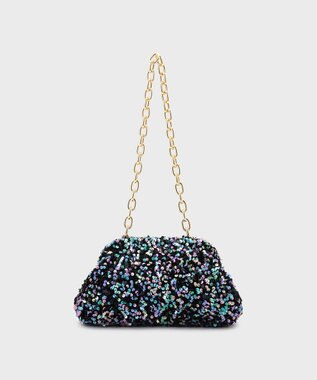 GRACE CONTINENTAL Caterina bertini スパンチェーンバッグ1 ネイビー