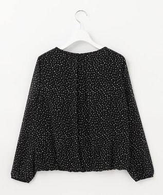 自由区 【洗える/ドット柄】ロイヤルシフォン プルオーバーカットソー ネイビー系5