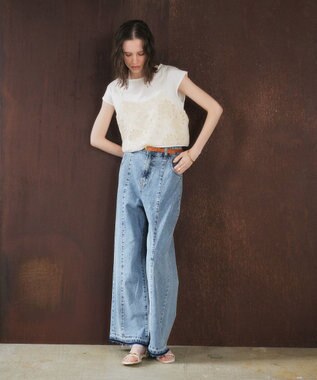 YECCA VECCA 綿麻バギーデニムパンツ Light Indigo