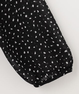 自由区 【洗える/ドット柄】ロイヤルシフォン プルオーバーカットソー ネイビー系5