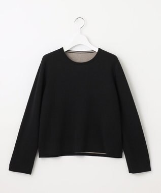 自由区 S 【洗える/マルチウェイ】リバーシブルニット セットアップ ブラック系1