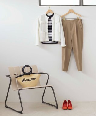 組曲 ミニブークレーツイードニットジャケット アイボリー系