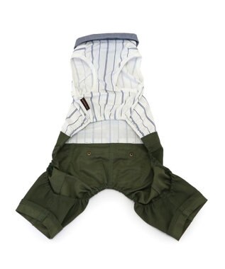 PET PARADISE ペットパラダイス エコメイド 襟付き パンツつなぎ 小型犬 ホワイト×ブルー