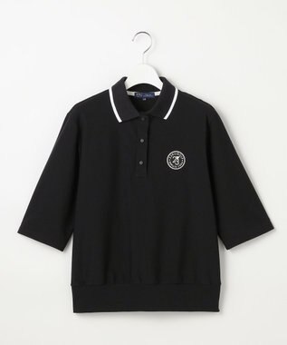 23区GOLF 【WOMEN】AIR TOOL七分袖ポロシャツ ブラック系