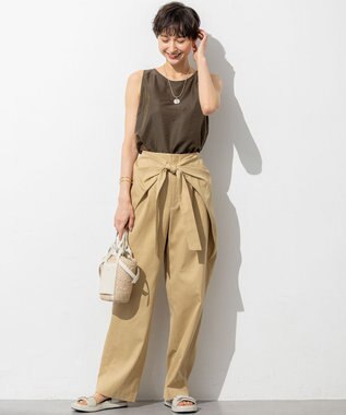 23区 【GOLD LABEL】チノ ラップワイドパンツ ベージュ系