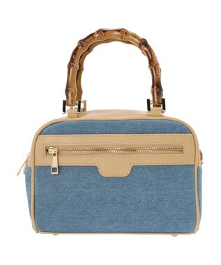 earth music&ecology バンブーテイストハンドルバッグ Light Blue