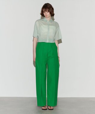 NAVE 【Nave 　洗える】シアークロップド シャツ ライトグリーン系