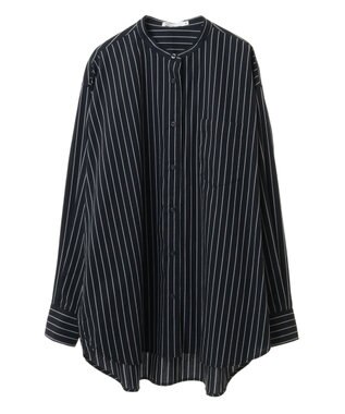 CRAFT STANDARD BOUTIQUE バンドカラーシャツ Stripe Navy