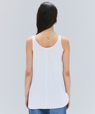 BEIGE， 【洗える】BROIS / コットンシャツテールタンクトップ White