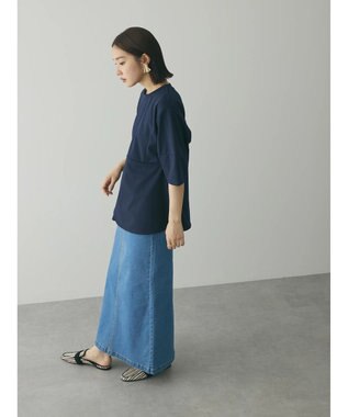 Green Parks armonia. ペプラム切替トップス Navy