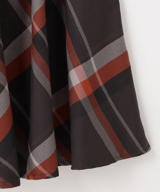 ANY L 【親子連動/洗濯機可能/ウエストゴム】チェックフレアスカート オレンジチェック