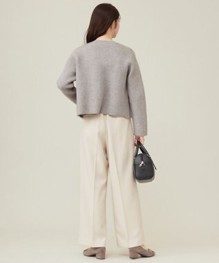 ANY SIS 【洗える】アンゴラフォックスブレンドニット ジャケット グレージュ