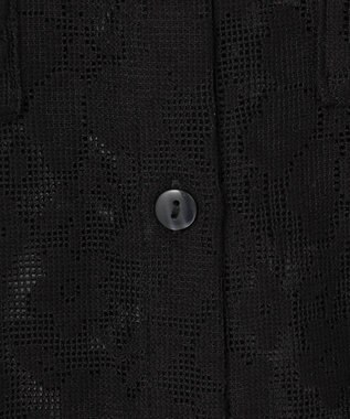 Feroux 【洗える】フラワーレース シャツ ブラック系