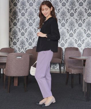 Tiaclasse L 【おのののかさん着用】とろみカラーテーパードパンツ ラベンダー