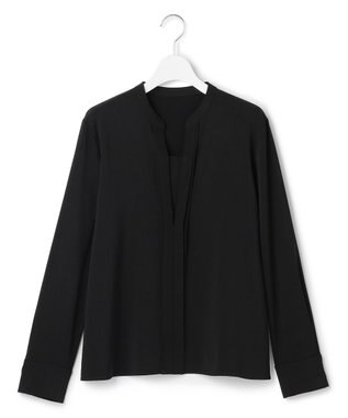 ICB L Fied キーネック ブラウス ブラック