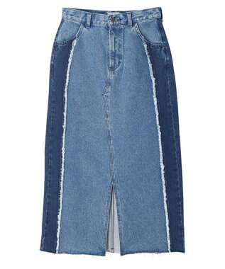 earth music&ecology Ｌｅｅ×ｅ．ｍ．ａ．ｅ　切替デニムスカート Indigo