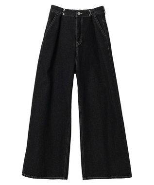 earth music&ecology タックホックデニムパンツ Black