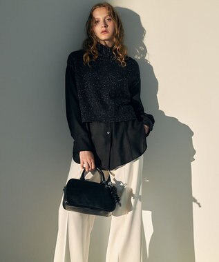 ICB L 【30th ANNIVERSARY】 カシミヤブレンドルレックス ハイネックニットベスト ブラック