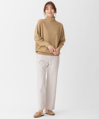 自由区 【裏起毛/撥水加工】TRギャバ ストレートパンツ ライトグレー系