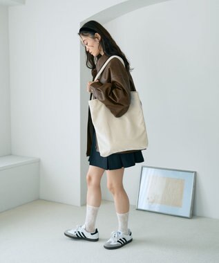 earth music&ecology フェイクレザージップジャケット Light Brown