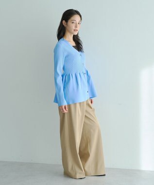 YECCA VECCA ペプラムカーディガン Blue