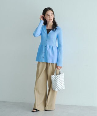 YECCA VECCA ペプラムカーディガン Blue