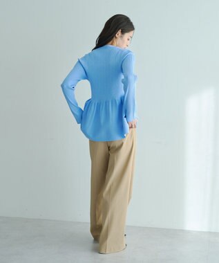 YECCA VECCA ペプラムカーディガン Blue