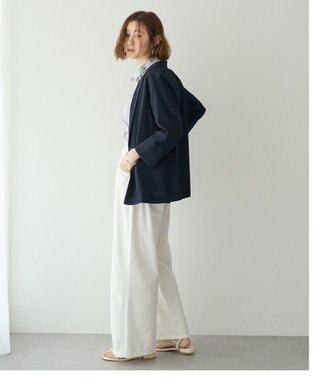 YECCA VECCA リネンライクジャケット Navy