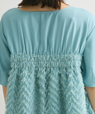 Green Parks フェザージャガードドッキングブラウス Mint