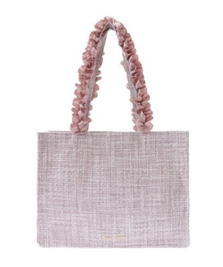 Maison de FLEUR ツイードフリルハンドルスクエアトートMバッグ Pink