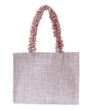 Maison de FLEUR ツイードフリルハンドルスクエアトートMバッグ Pink