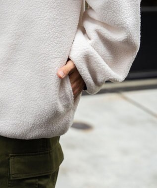 WEGO フリース ハーフZIPプルオーバー オフホワイト