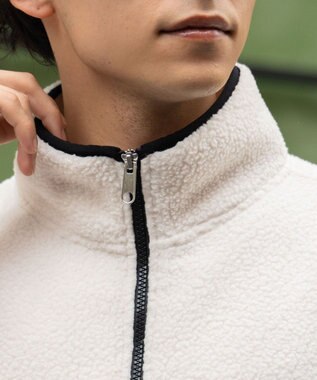 WEGO フリース ハーフZIPプルオーバー オフホワイト